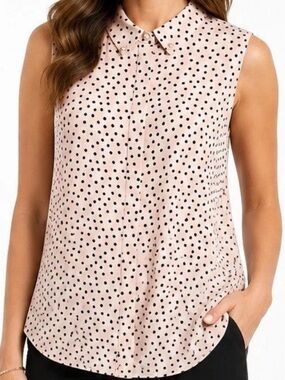 Karl Lagerfeld Women’s Polka Dot sleeveless blouse SMALL